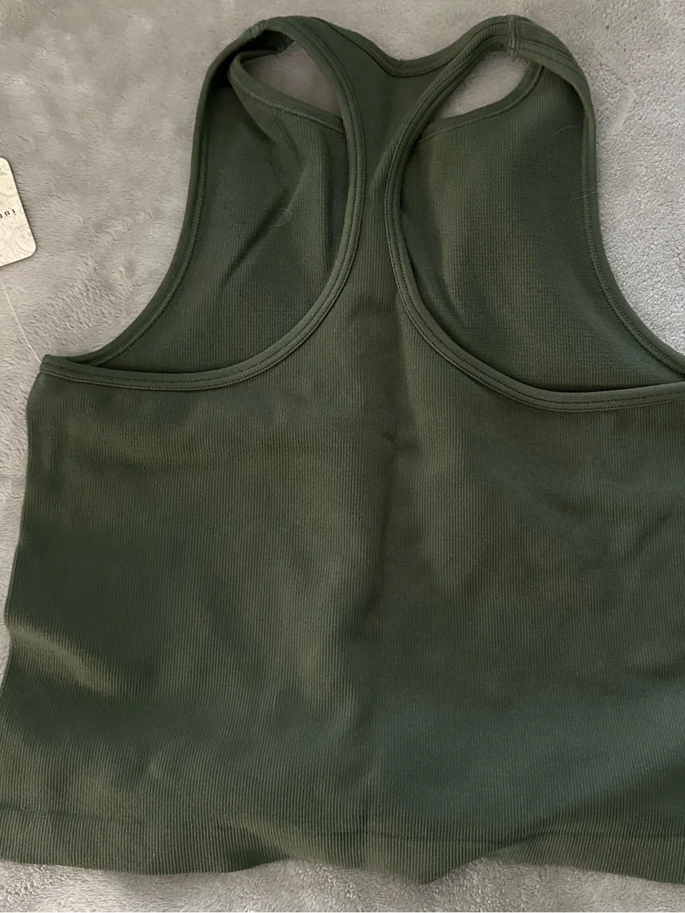Free People Dark Olive Ribbed Racerback Tank - Picture 2 of 2